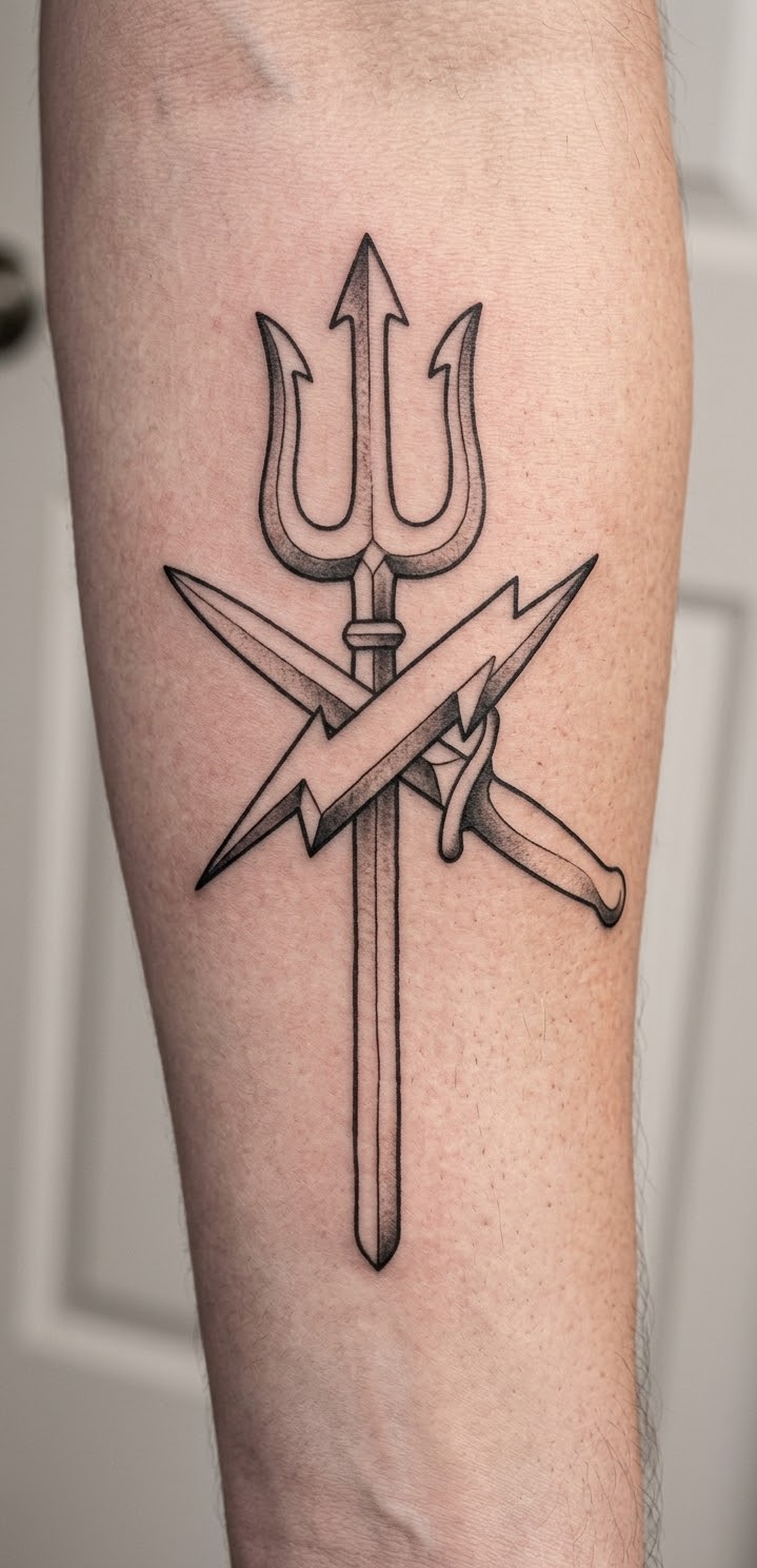 Ben Andruss's Navy SEAL trident tattoo